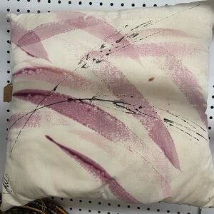 Abstract Pink and Cream Throw Pillow